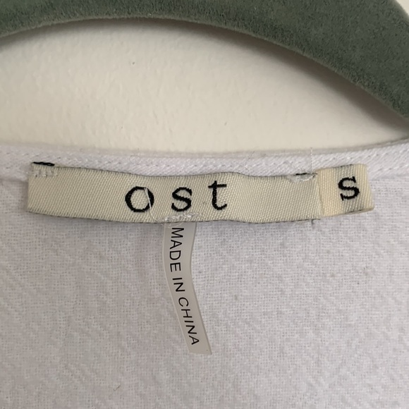 OST White Long Sleeve Open Top with Lace Trim - Size Small - 100% Cotton - Picture 2 of 11